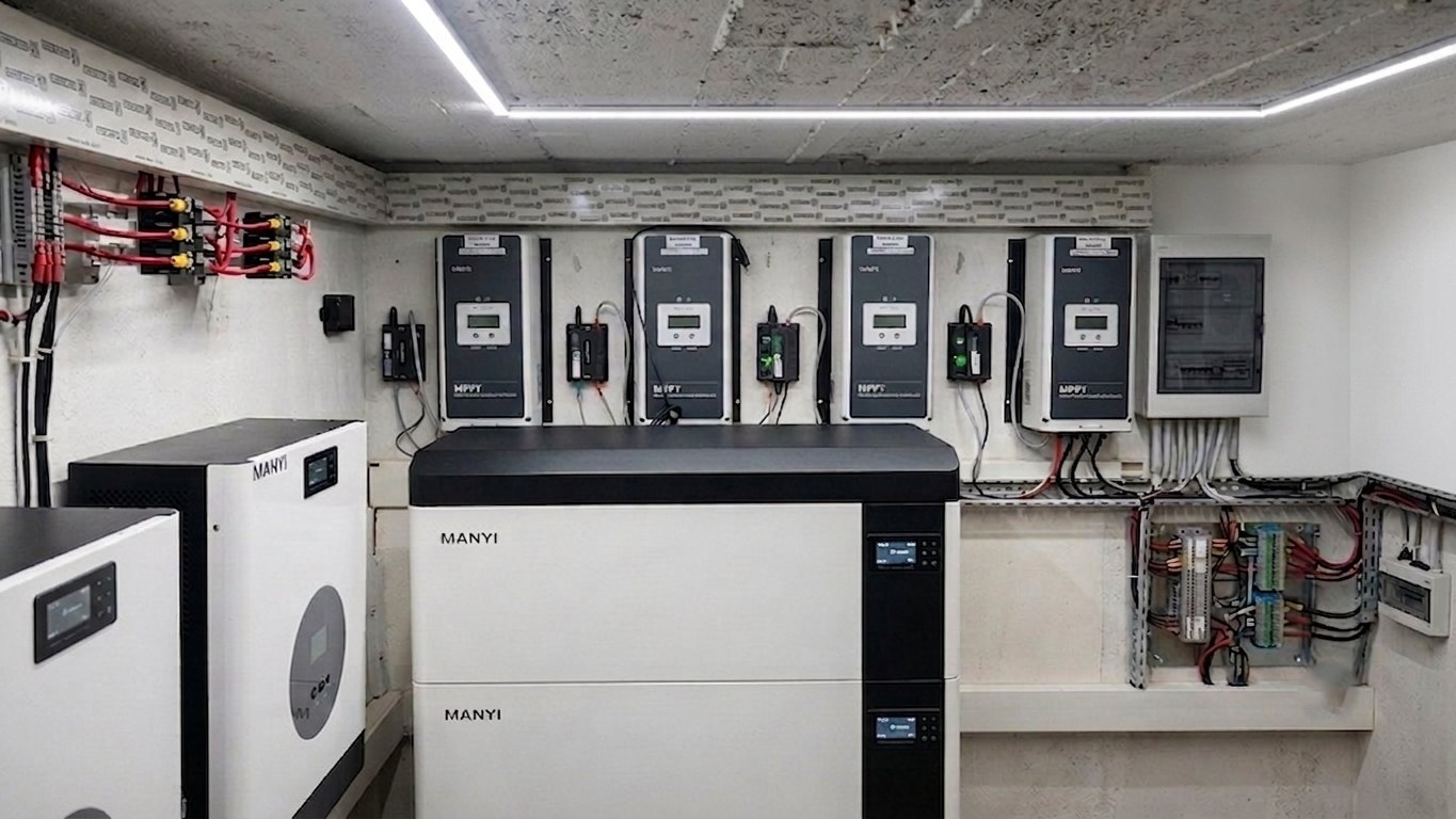 Sala técnica con baterías e inversores MANYI en Catalunya